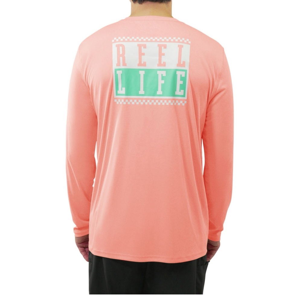 Men's reel life rashguard Coral Long Sleeve Shirt